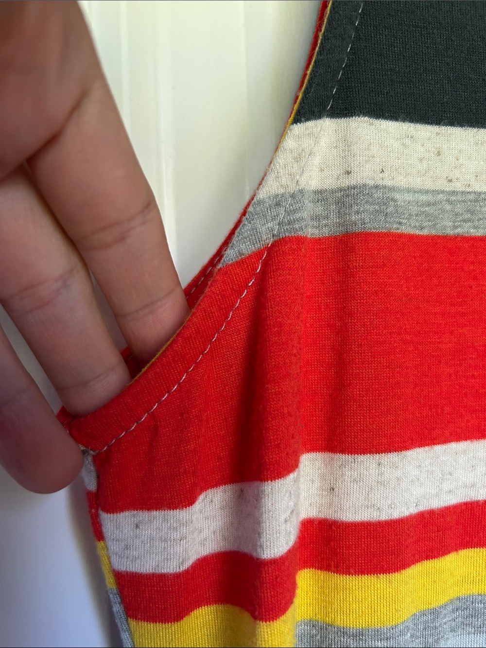 ONE CLOTHING Striped Sleeveless Maxi Dress in Red, Charcoal, Gray & Yellow - Picture 7 of 7